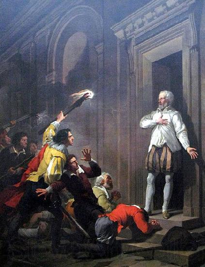 Joseph-Benoit Suvee Admiral de Coligny impressing his murderers Norge oil painting art